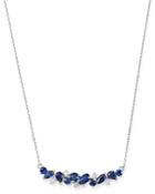 Bloomingdale's Sapphire & Diamond Bar Necklace In 14k White Gold, 16 - 100% Exclusive
