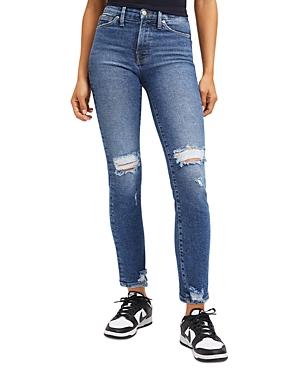 Good American High Rise Good Straight Distressed Slim Fit Jeans In I128