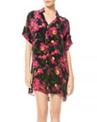 Alice And Olivia Lucette Floral Button Down Shirtdress