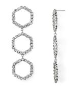 Aqua Triple Crystal Hexagon Drop Earrings - 100% Exclusive