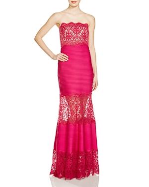 Tadashi Shoji Strapless Lace Pintucked Gown - 100% Bloomingdale's Exclusive
