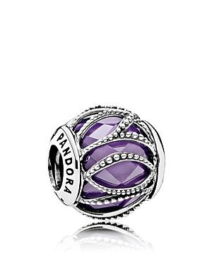 Pandora Charm - Sterling Silver, Cubic Zirconia & Glass Intertwining, Moments Collection