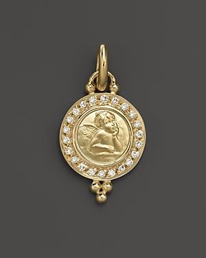 Temple St. Clair 18k Yellow Gold Pave Angel Pendant With Diamonds