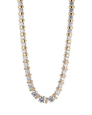 Nadri Freya Deco Cubic Zirconia & Pave Bead Collar Necklace In 18k Gold Plated, 16