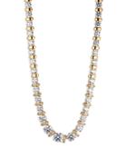 Nadri Freya Deco Cubic Zirconia & Pave Bead Collar Necklace In 18k Gold Plated, 16