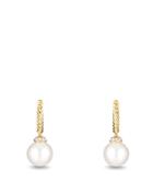 David Yurman Solari Hoop Earrings With Pearls And Diamonds In 18k Gold