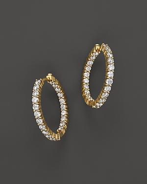 Roberto Coin 18k Yellow Gold Diamond Inside Out Hoop Earrings
