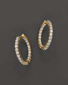 Roberto Coin 18k Yellow Gold Diamond Inside Out Hoop Earrings