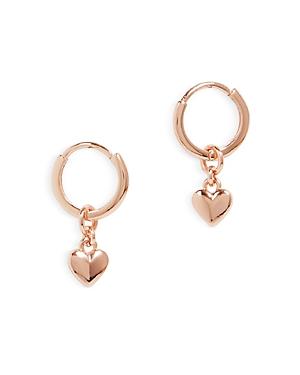 Ted Baker Tiny Heart Dangle Huggie Hoop Earrings