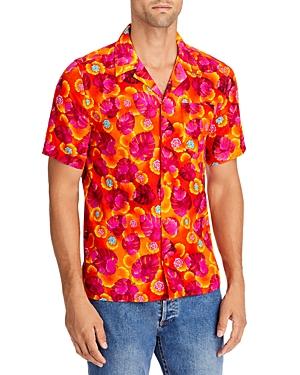 Vilebrequin Charli Cotton & Linen Floral Print Classic Fit Button Down Camp Shirt
