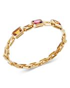 David Yurman 18k Yellow Gold Novella Bracelet With Madeira Citrine & Pink Tourmaline