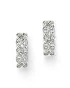 Bloomingdale's Diamond Milgrain Huggie Earrings In 14k White Gold, 0.20 Ct. T.w. - 100% Exclusive