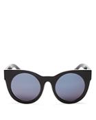 Quay Right Time Mirrored Round Sunglasses, 50mm