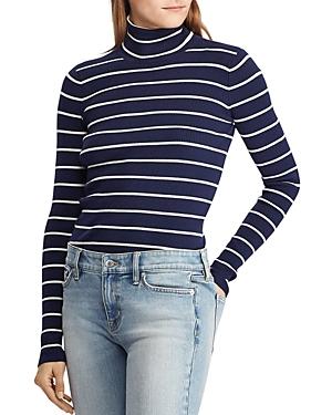 Lauren Ralph Lauren Ribbed Stripe Turtleneck Sweater