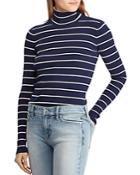 Lauren Ralph Lauren Ribbed Stripe Turtleneck Sweater
