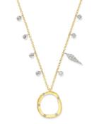 Meira T 14k Yellow Gold & 14k White Gold Open Circle Diamond Dangle Pendant Necklace, 18