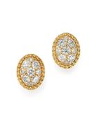 Bloomingdale's Cluster Diamond Oval Earrings In 14k Yellow Gold, 0.50 Ct. T.w. - 100% Exclusive
