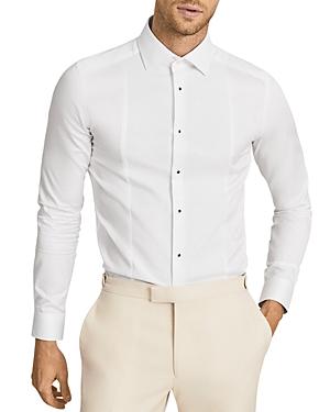 Reiss Marcella Cotton Textured Bib Slim Fit Tuxedo Shirt