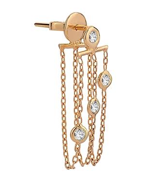 Kismet By Milka 14k Rose Gold Diamond Chain Earring