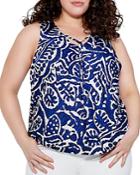 Nic+zoe Plus Floral Stamp Print Top