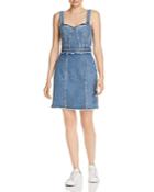 7 For All Mankind Fray Denim Dress In Luxe Vintage Muse