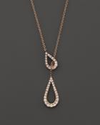 Diamond Teardrop Lariat Necklace In 14k Rose Gold, .3 Ct. T.w. - 100% Exclusive