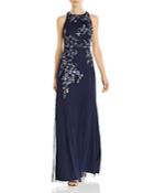 Aidan Mattox Embellished Floral Gown