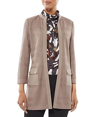 Misook Ponte Trim Pocket Detail Knit Jacket