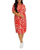 Maree Pour Toi Plus Floral Clip Dot Shirt Dress