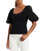 Theory Scoop Neck Puff Sleeve Top