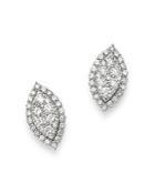Bloomingdale's Diamond Cluster Stud Earrings In 14k White Gold, 0.75 Ct. T.w. - 100% Exclusive