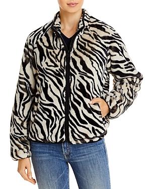 Mother Zebra Striped Faux Fur Jacket