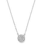 Adina Reyter 14k White Gold Pave Diamond Disc Necklace, 15