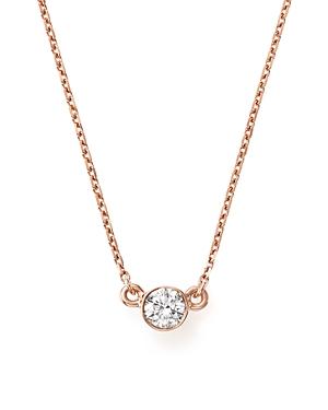 Bloomingdale's Diamond Bezel Set Pendant Necklace In 14k Rose Gold, .25 Ct. T.w. - 100% Exclusive