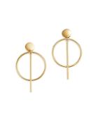 Bloomingdale's Circle And Bar Hoop Earrings In 14k Yellow Gold - 100% Exclusive