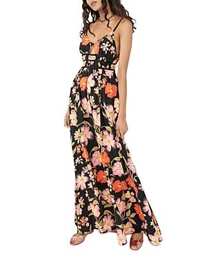 Free People Wisteria Printed Cutout Maxi Dress