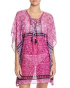 Tommy Bahama Geo Lace-up Tunic Swim Cover Up