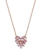 Suzanne Kalan 18k Rose Gold Pink Sapphire & Diamond Heart Pendant Necklace, 16-18