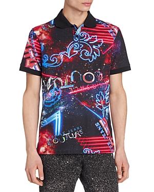 Versace Jeans Couture Cotton Pique Printed Polo Shirt