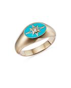 Moon & Meadow 14k Yellow Gold Diamond & Enamel Star Ring