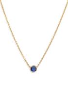 Zoe Lev 14k Yellow Gold Blue Sapphire Birthstone Solitaire Pendant Necklace, 16-18