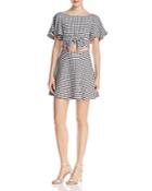 Likely Hardeen Gingham Tie-detail Cutout Dress