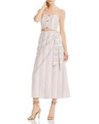 Lerumi Avery Striped Cutout Midi Dress