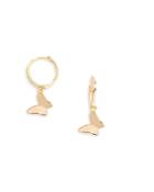 Aqua Butterfly Charm Huggie Hoop Earrings In 18k Gold Plate - 100% Exclusive