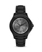 Emporio Armani Black Stainless Steel Touchscreen Smartwatch, 46mm