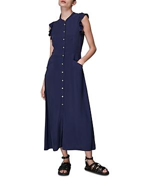 Whistles Frill Sleeve Button Front Dress