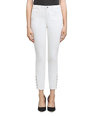 L'agence Lindsey Embellished Skinny Jeans In Winter White