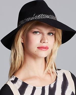 August Accessories Feather-trimmed Felt Fedora