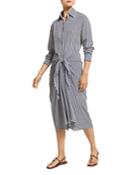 Michael Kors Collection Striped Silk Sarong Dress
