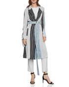 Bcbgmaxazria Striped Belted Trench Coat